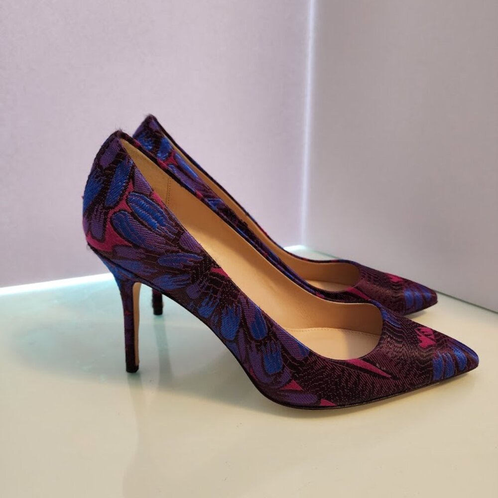 Brand New! J. Crew Purple and Blue Floral Pumps Size 8 - Picture 7 of 7